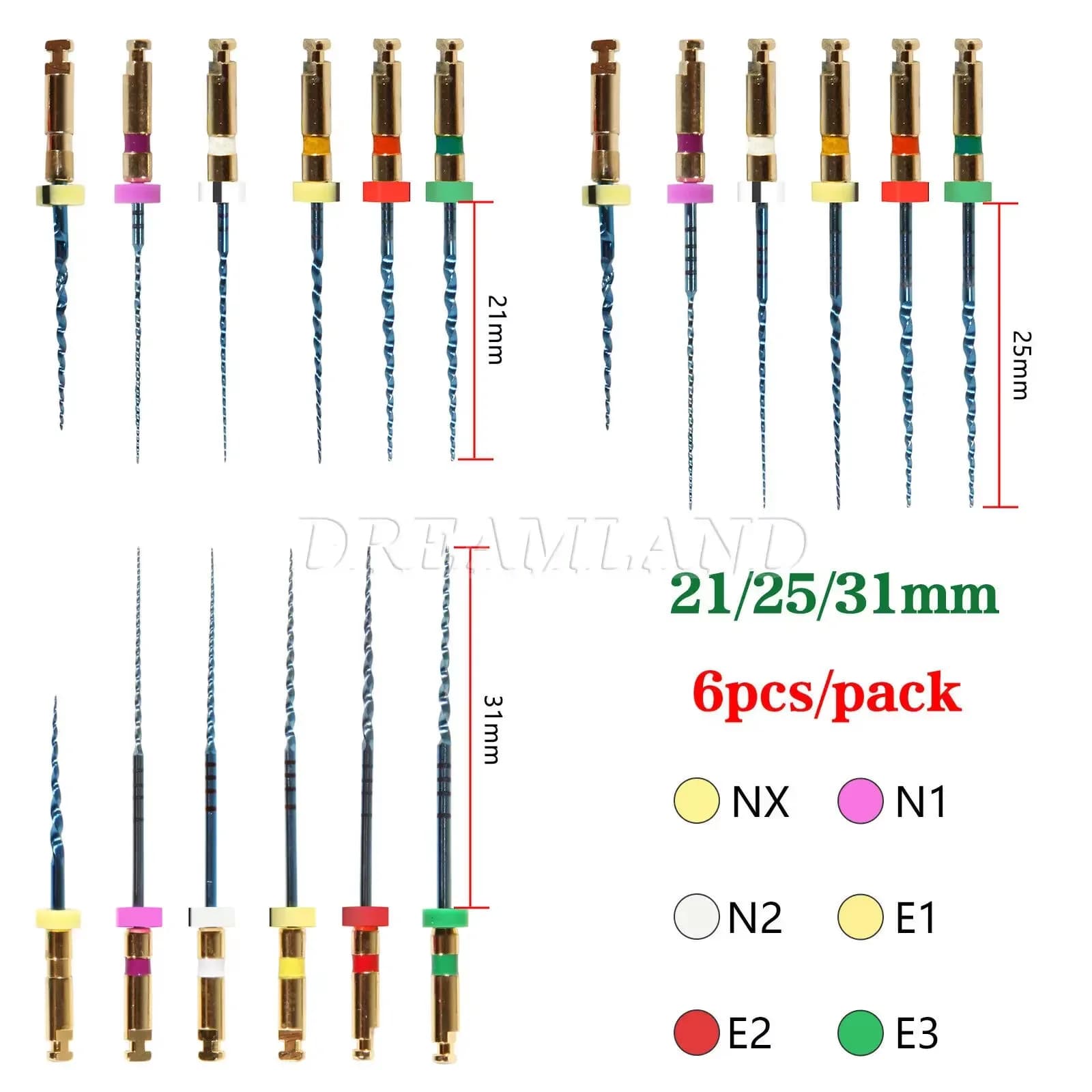 Teeth whitening dental instrument endodontic rotating files 21/25/28mm dental endo motor apex locator file instrument SX-F3