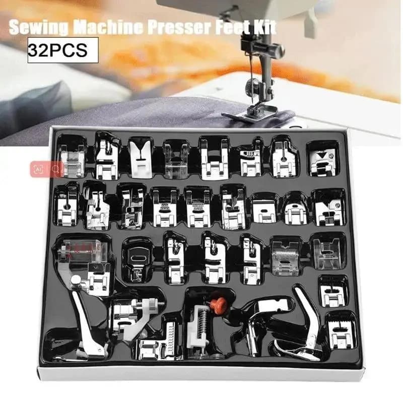 32 Pz/set Piedini Per Macchine Da Cucire Strumenti FAI DA TE Accessori Per Cucire Piedino Cordoncino Intrecciatura Scanalature Pintuck Piede Kit