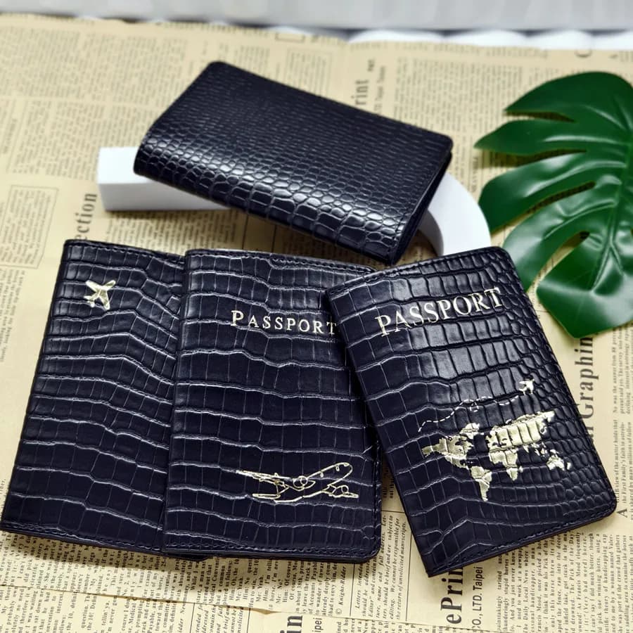 Porta carte di credito porta passaporto modello coccodrillo porta carte di credito accessori da viaggio moda per volo per donna o uomo