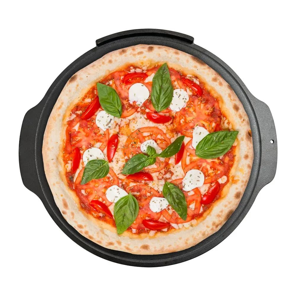 Piastra per pizza in ghisa, pietra per pizza da 18 pollici per forno e grill