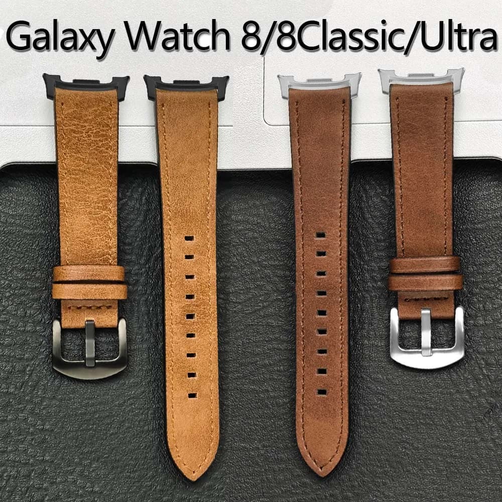 Cinturino in pelle per Samsung Galaxy Watch Ultra 2025 47mm cinturino SmartWatch braccialetto per Galaxy Watch 8 40mm 44mm cinturino Correas