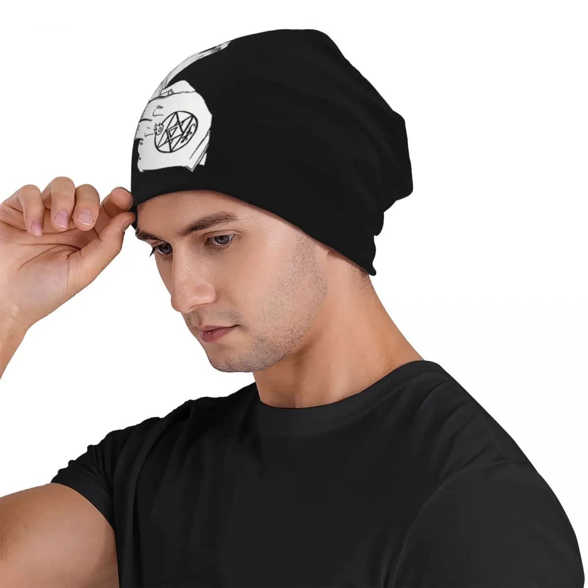 Full Metal Alchemist Roy Mustang Angry With Gloves Unisex Adult Beanies Caps Knitting Bonnet Hat Warm Fashion Skullies Hats