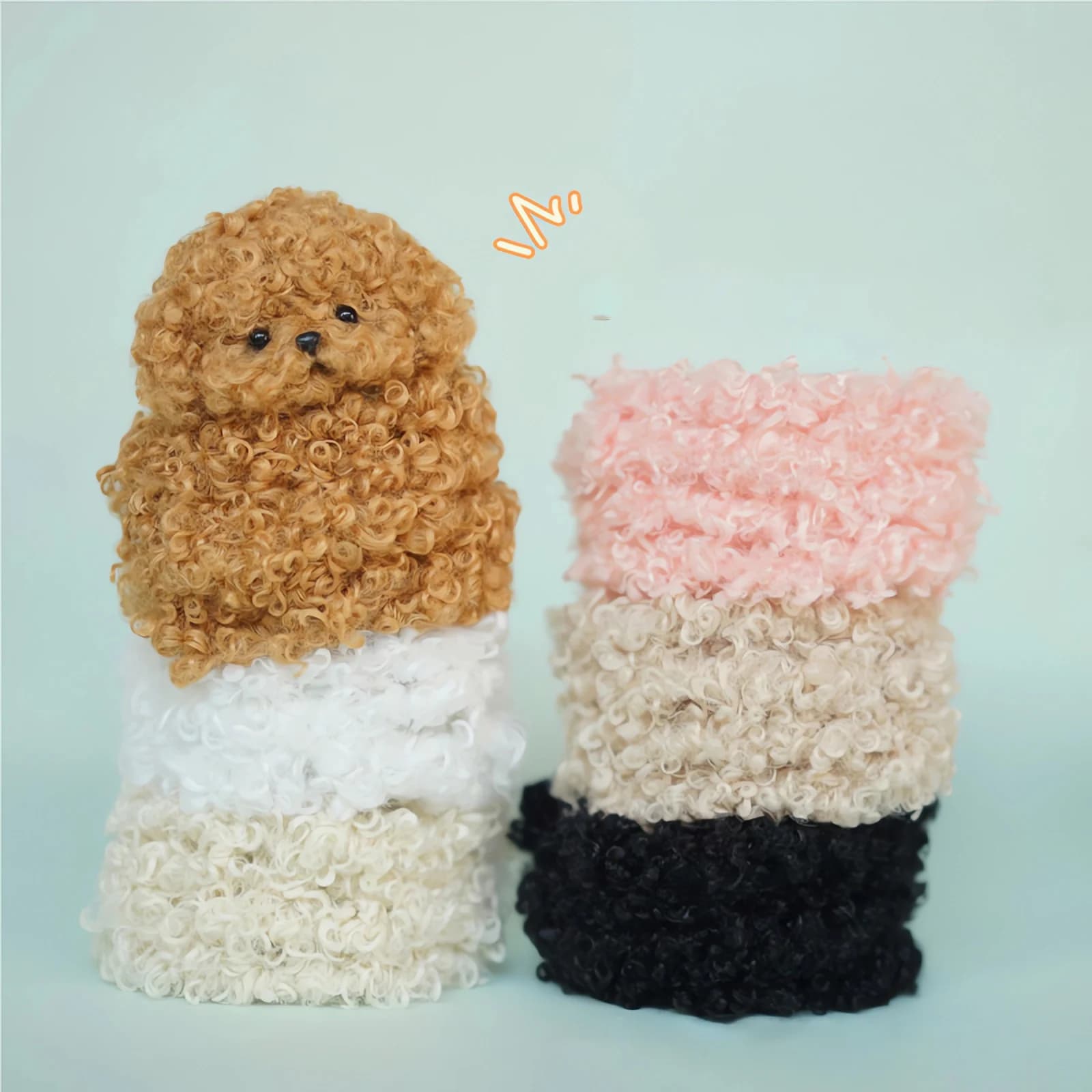 2 pezzi di capelli ricci Twist Stick Teddy Curly Plush Strip, pulitori per tubi in tessuto peluche per artigianato fai da te, bastoncini di torsione in ferro per bambole fai da te