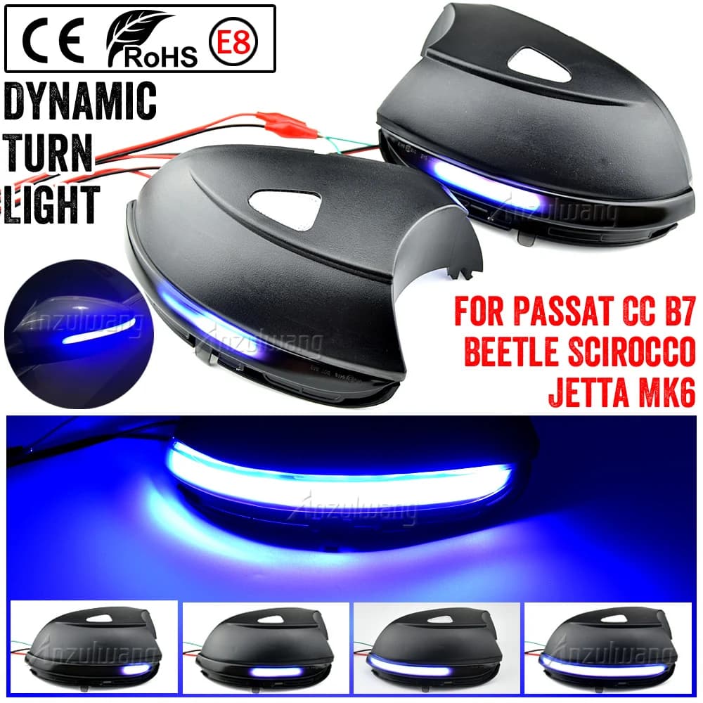 2pcs Dynamic Blinker per VW Passat B7 CC Scirocco LED indicatore di direzione EOS Light Beetle 2011 2014 indicatore specchio laterale freccia flasher