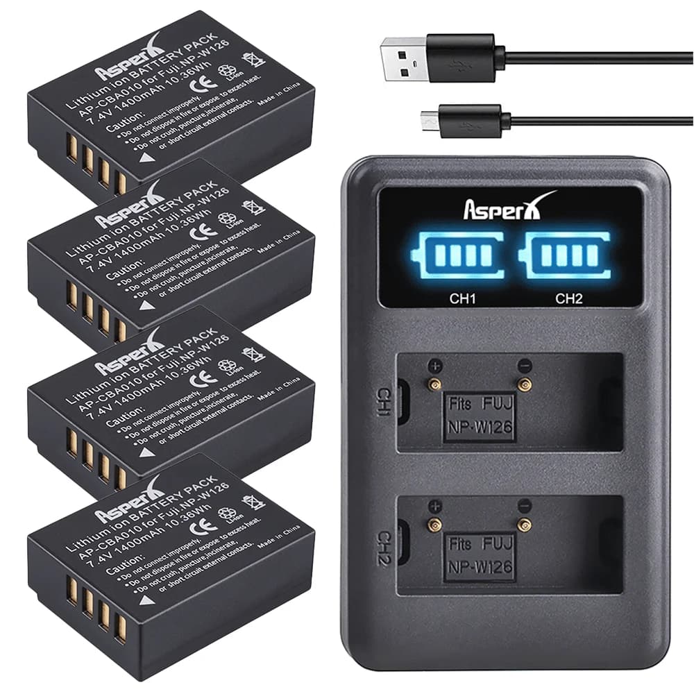 NP-W126 NP-W126S Battery/Charger for Fuji X-Pro1 XPro1 X-T1 XT1 HS30EXR HS33EXR X PRO1
