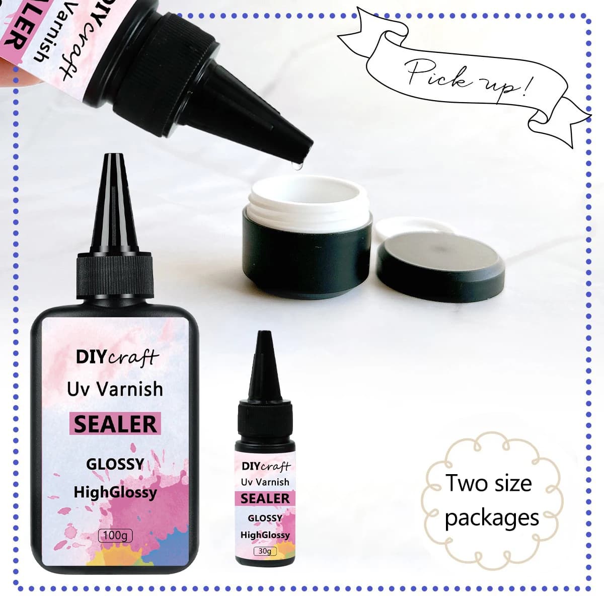 UV glossy sealing paint for resin jewelry made-from-the transparent glossy sealing glue Prevents webbing, anti-incrusting and wear resistant