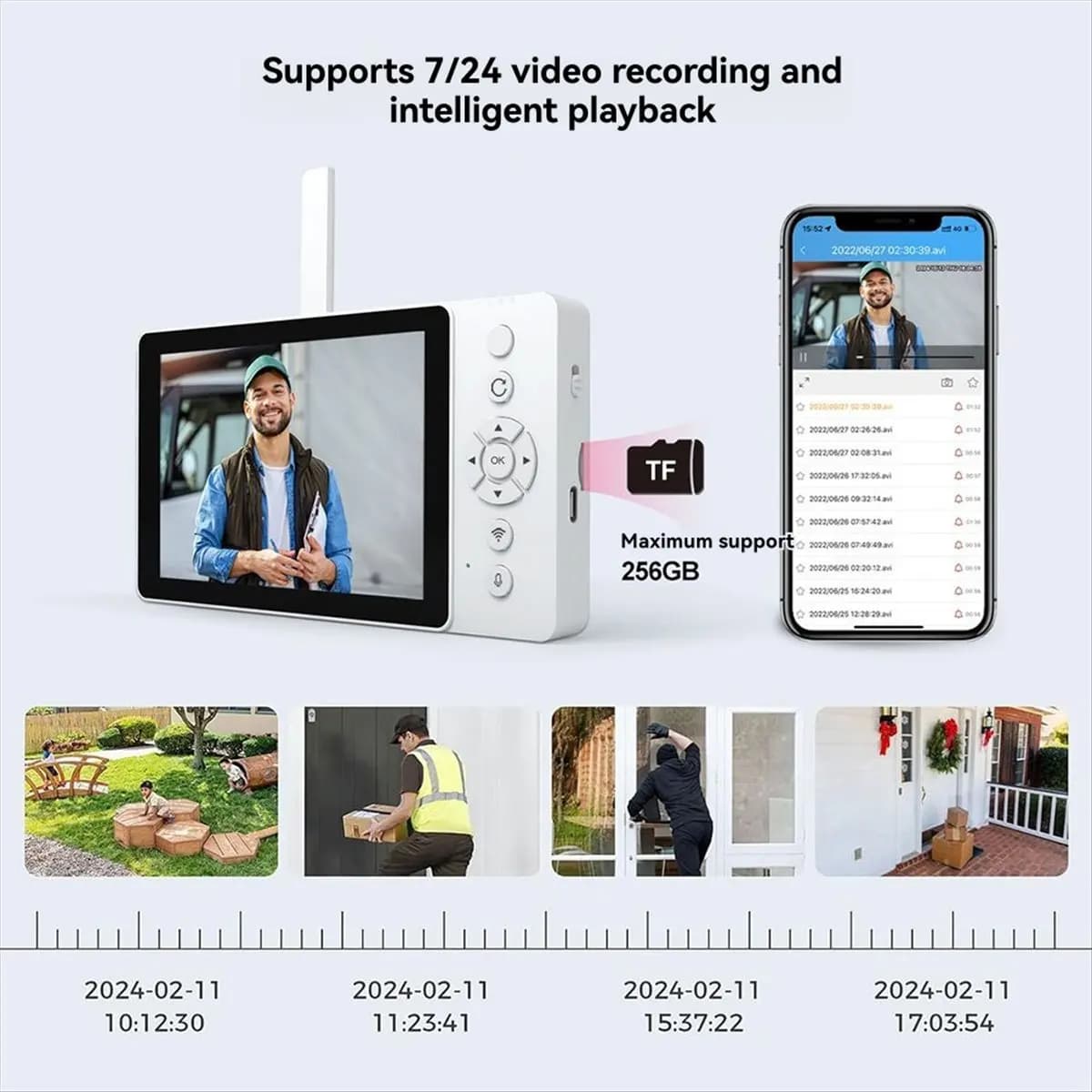 A46U SH054 5Inch Screen 4MP 1440p Wireless WIFI Doorbell 120Degree Wide Angle Video Door Phone Visual Door Viewer Camera