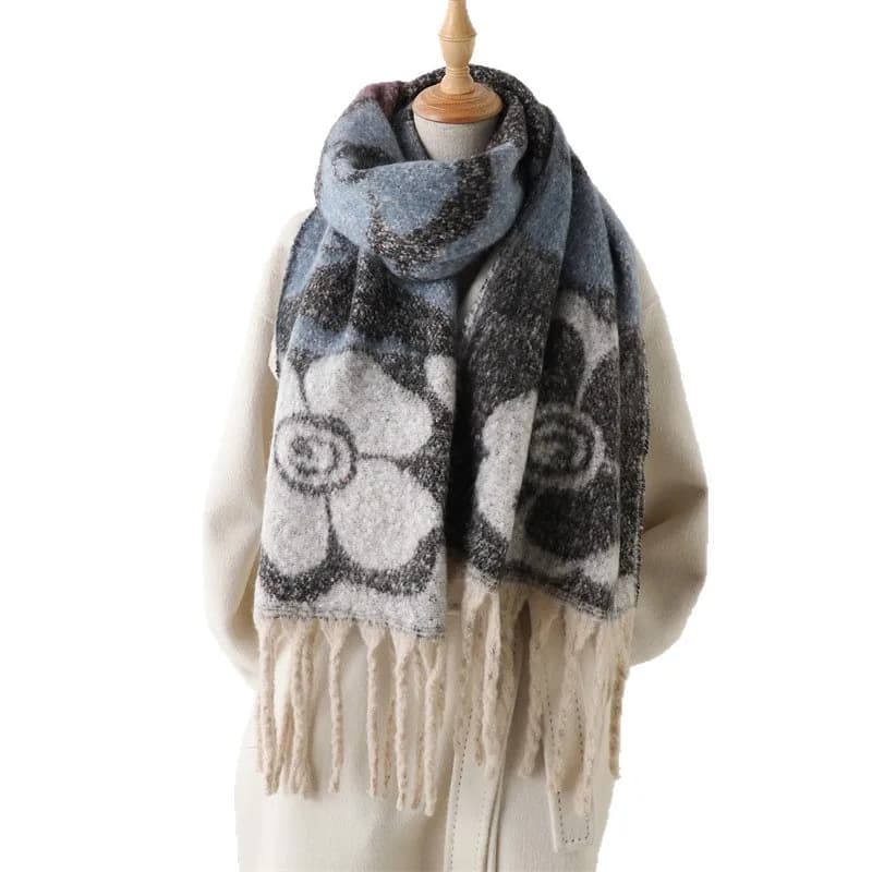 New Autumn Winter Imitation Cashmere Scarf Student Neck Thick Warm Shawl Women Popular Tassel Scarves Bufanda Blanket Thickening