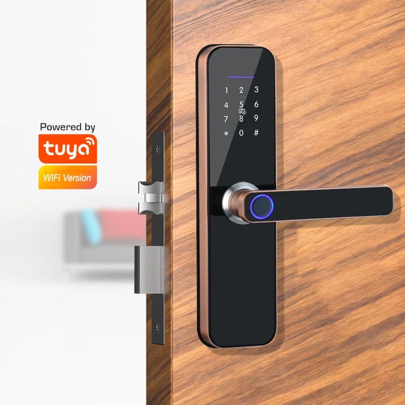 Appartamento Tuya Smart WiFi serratura elettronica remota per impronte digitali con tastiera Password/sblocco della scheda