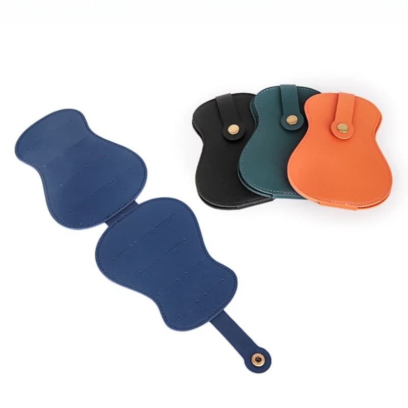 Custodia Pieghevole in Pelle PU per 18 Plettri da Chitarra, Borsa Portatile Resistente per Plettri, Accessori per Chitarristi