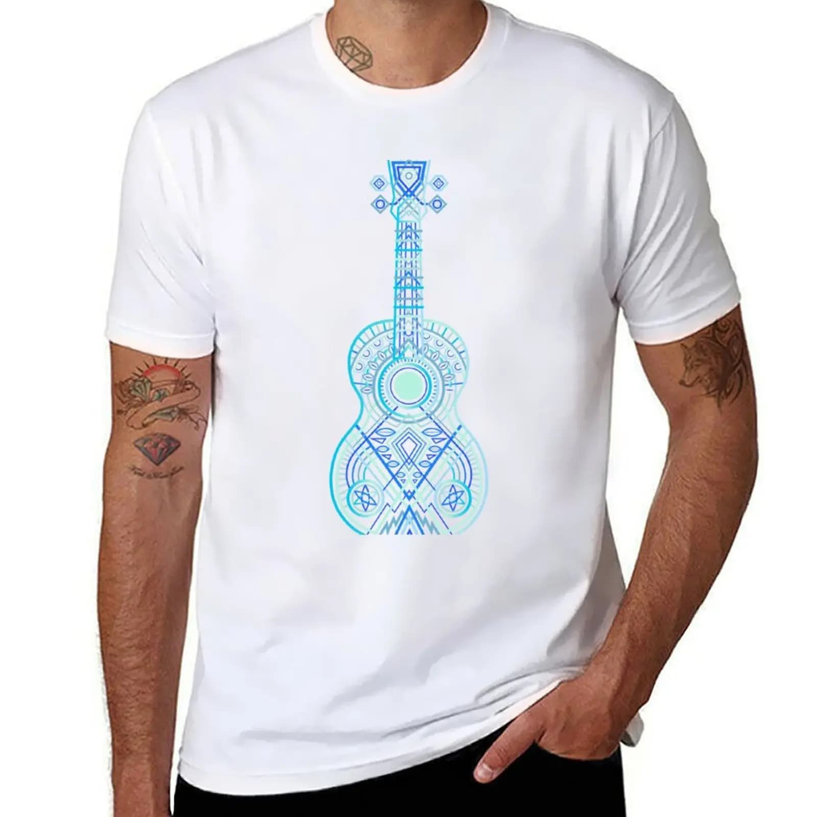 NO TEXTS 2023 String Theorys 1 Bright Blues 100 giorni di Ukulele T-shirt uomo magliette grafiche uomo magliette per uomo T-shirt