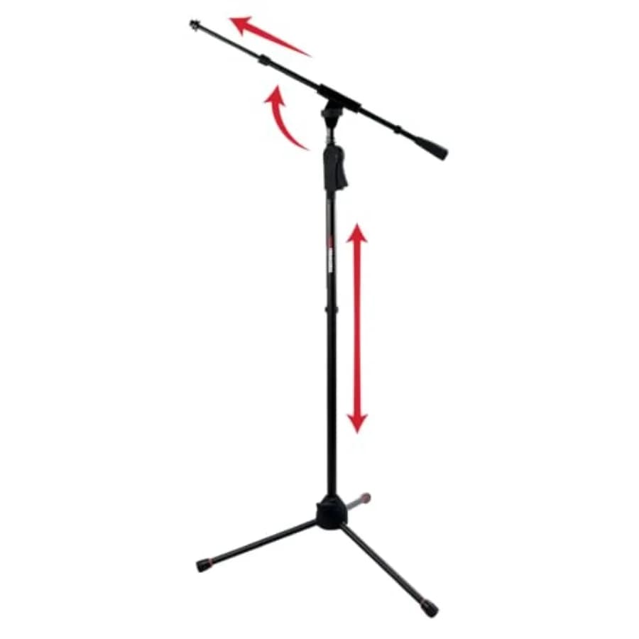 Frameworks Deluxe Tripod Microphone Stand with Clutch Height Adjustment and Telescopic Boom Arm,