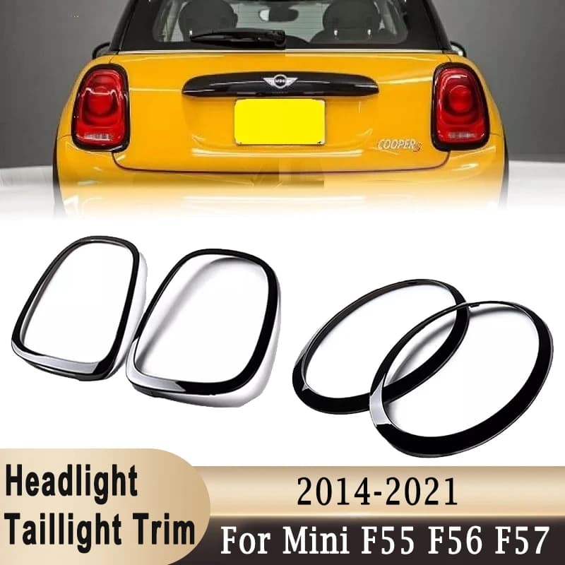 Pair of round headlights stickers back lights decoration trim for BWM Mini F55 F56 F57 Cooper S JCW One 2014- 2021