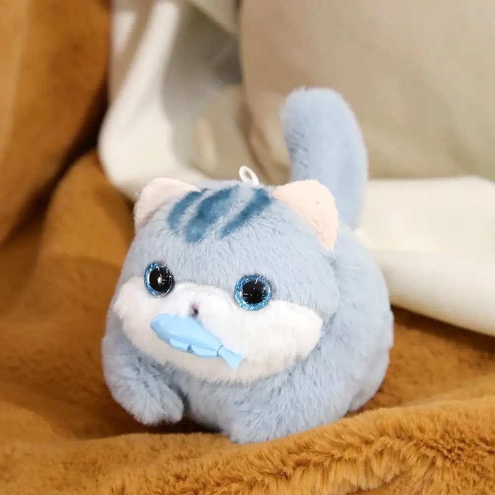 Tirare la corda Cartoon Cat Cat Tail Wagging Portachiavi Wagging One's Tail Kawaii Cat Pendant Cute Cat Portachiavi Decorazione della stanza