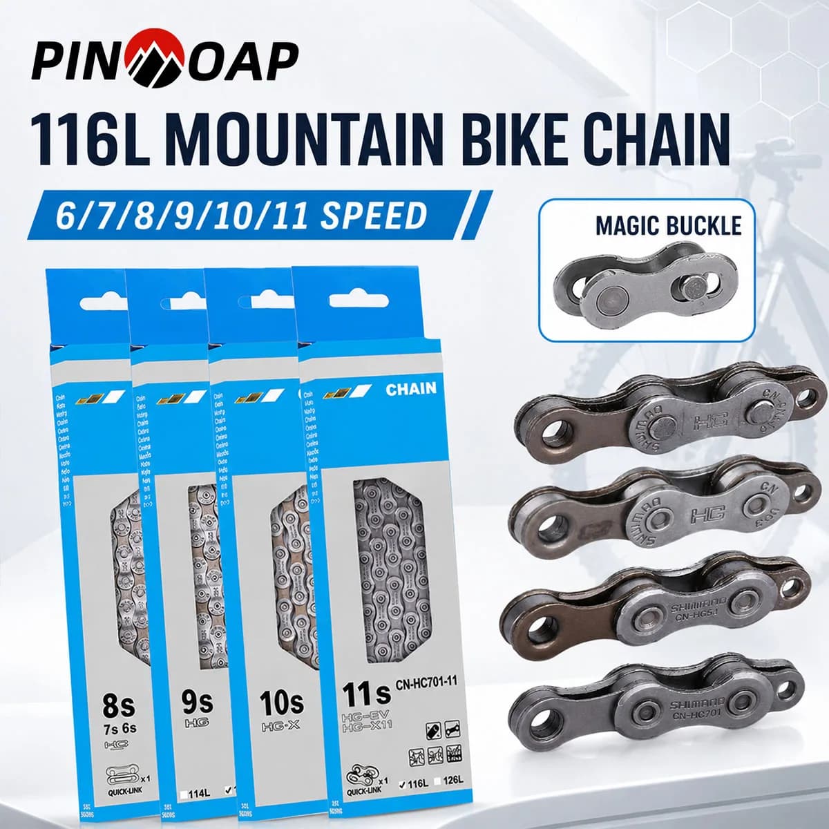 Bicycle chain at 6/8/9/10/11 high speed steel tied to road Mountain MTB Bike transmission components Accessories Cycling enthusiasts