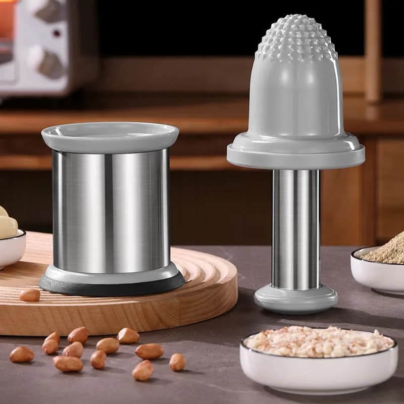 Set pilonne per malta in acciaio inossidabile, tritatutto per pillole medicinali per smerigliatrice per aglio per erbe e spezie Guacamole - Utensili da cucina da cucina