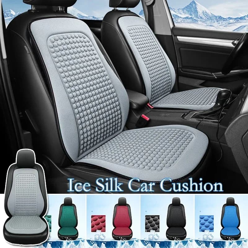 Fodera per cuscino per seggiolino auto di lusso Seta di ghiaccio Traspirante Cuscino per auto fresco estivo Schienale per veicolo universale Accessori interni per auto