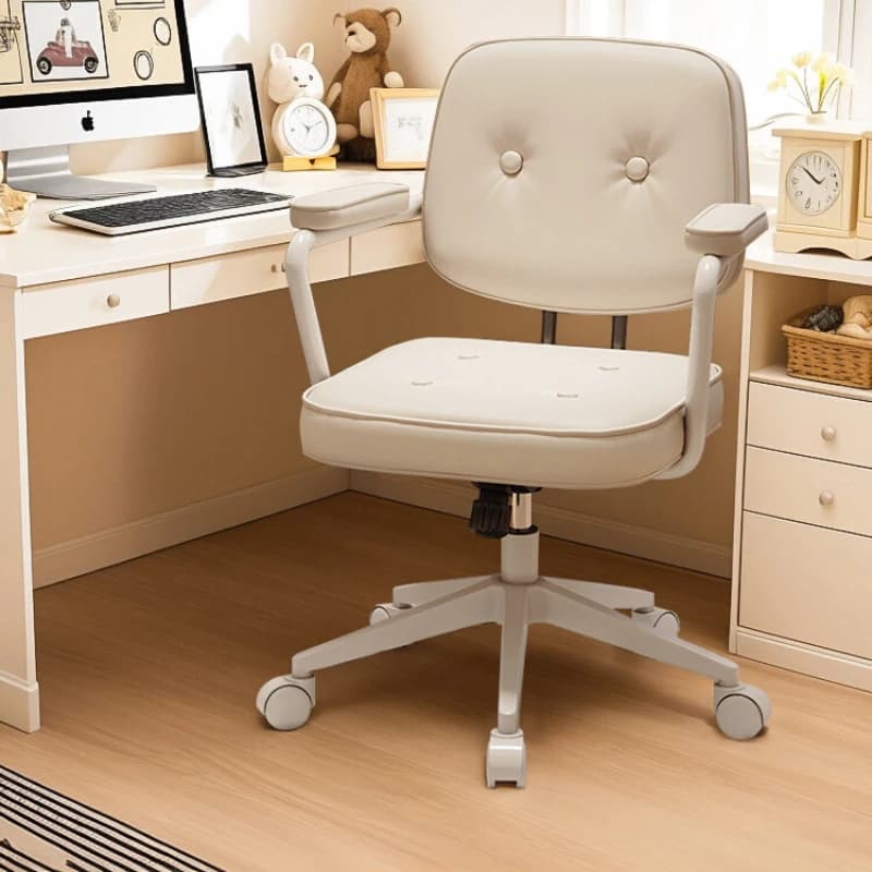 Sedia da Ufficio Ergonomica in Pelle, Girevole, Mobile, per Gaming e Studio, Poltrona Comoda, Silla De Oficina, Arredamento per Ufficio