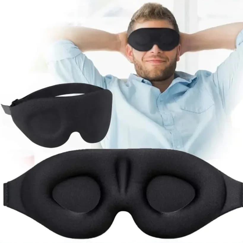 1/2/3PC 3D Maschera per dormire Block Out Luce morbida imbottita Maschera per gli occhi per il sonno Tazza sagomata Benda concava modellata Benda regolabile