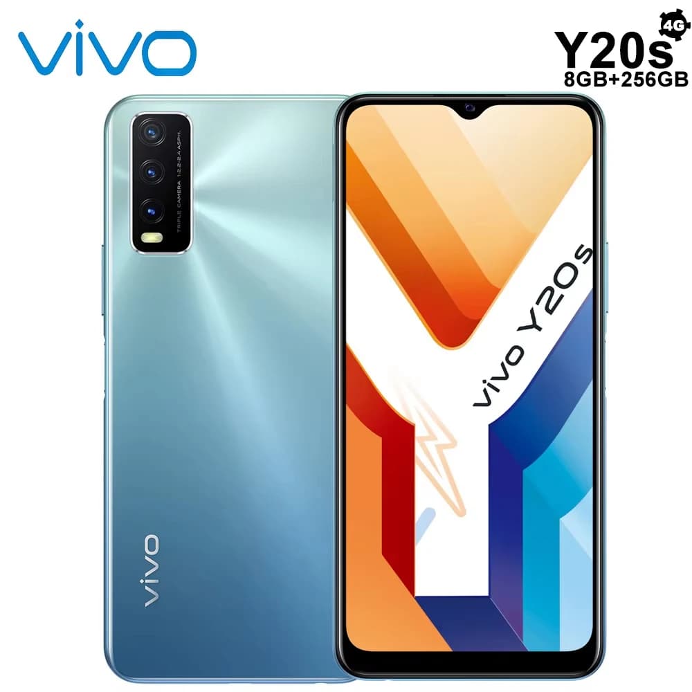 Telefono cellulare originale VIVO Y20S 4G per musica, fotocamera 13MP+2MP+2MP, 8GB+256GB, batteria da 5000mAh, lunga durata della batteria, supporto funzione NFC.