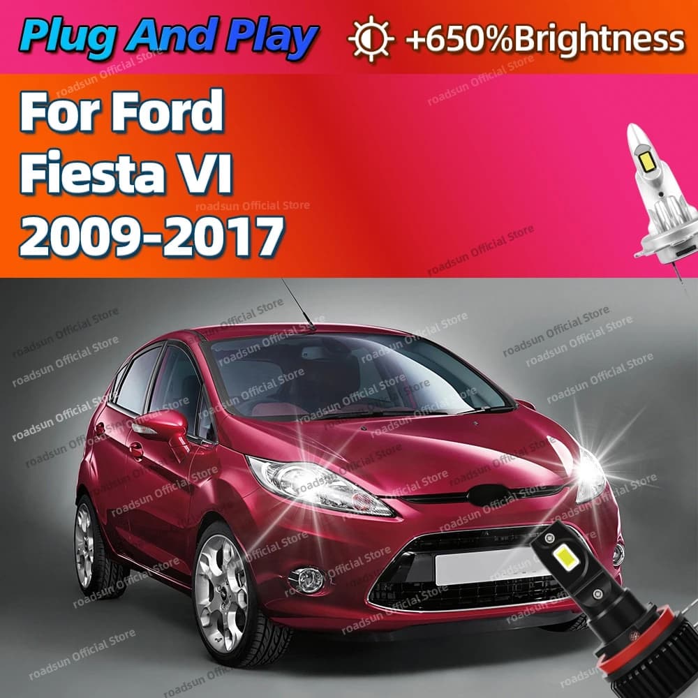 2/4 Pezzi Fari LED Auto Potenti 180W per Ford Fiesta VI 2009-2017 2010 2011 2012 2013 2014 2015 2016