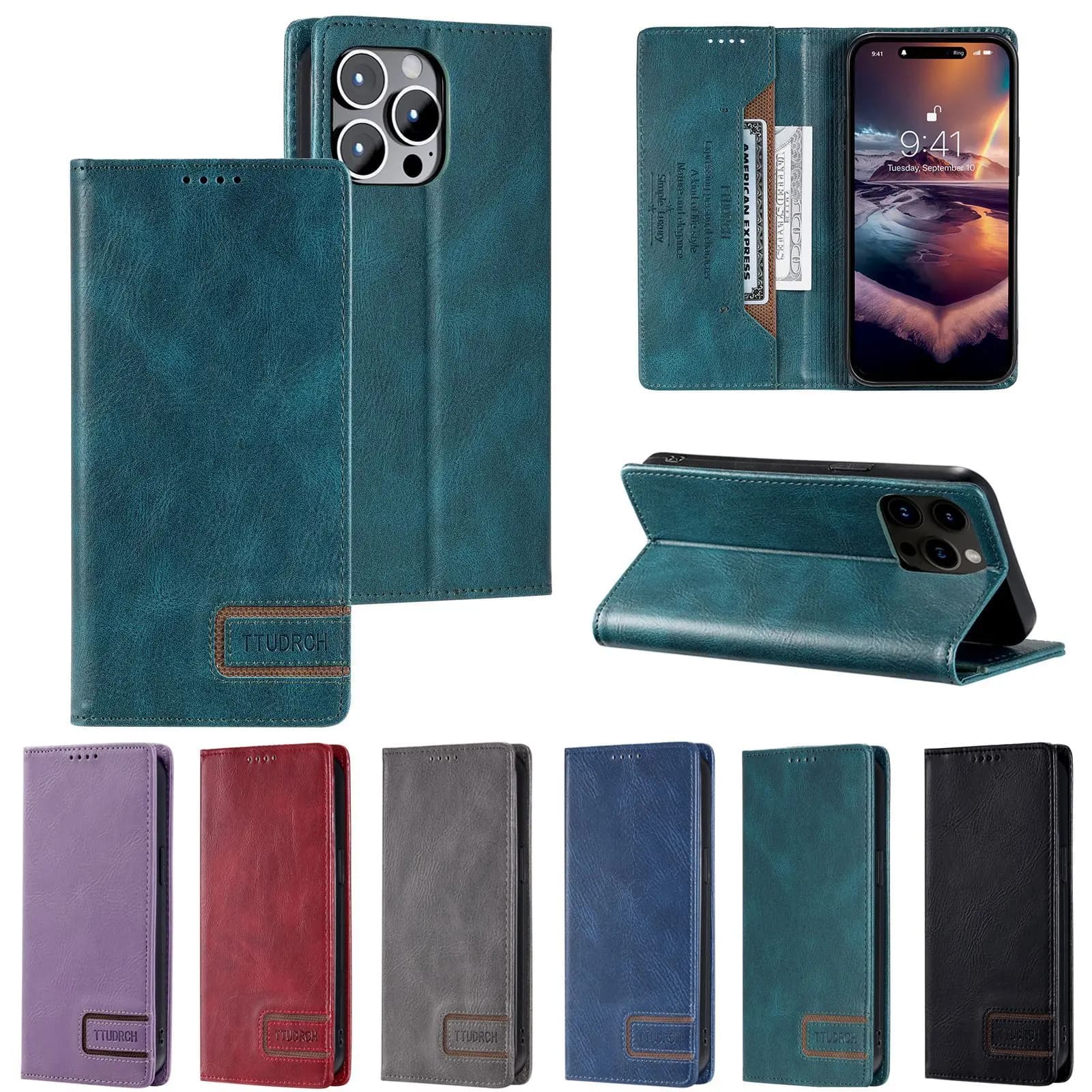 Flip Case For Samsung Galaxy A54 A34 A24 A14 A04 A04S Retro Leather Magnetic Closed Shockproof Anti Drop Wallet Book Cover Funda
