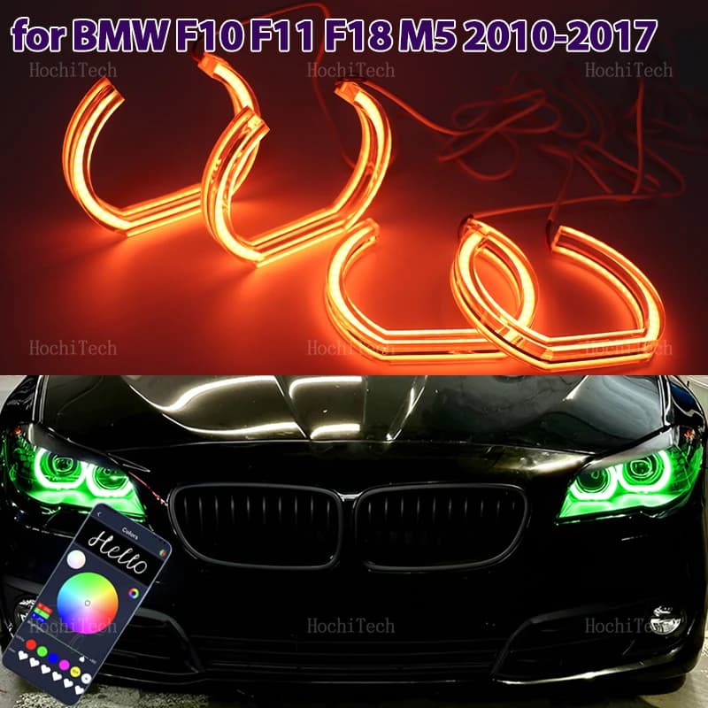 RGB colorato Angel Eyes Anelli Led APP controllo Faro DTM per BMW serie 5 F10 F11 F18 520i 523i 528i 530i 535i M5 2010-2017