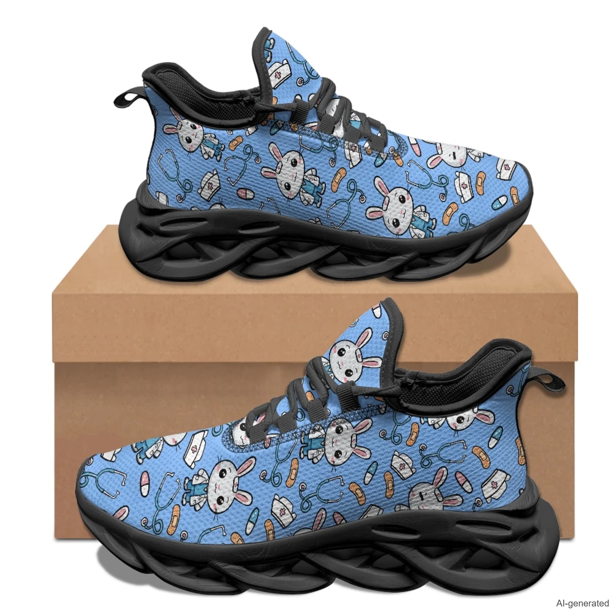 XIXIRIMIDO Max Soul Shoes Rabbit Medical Pattern Print Running Shoes for Men Casual Fashion Women Snakers Walking Shoes 35-48