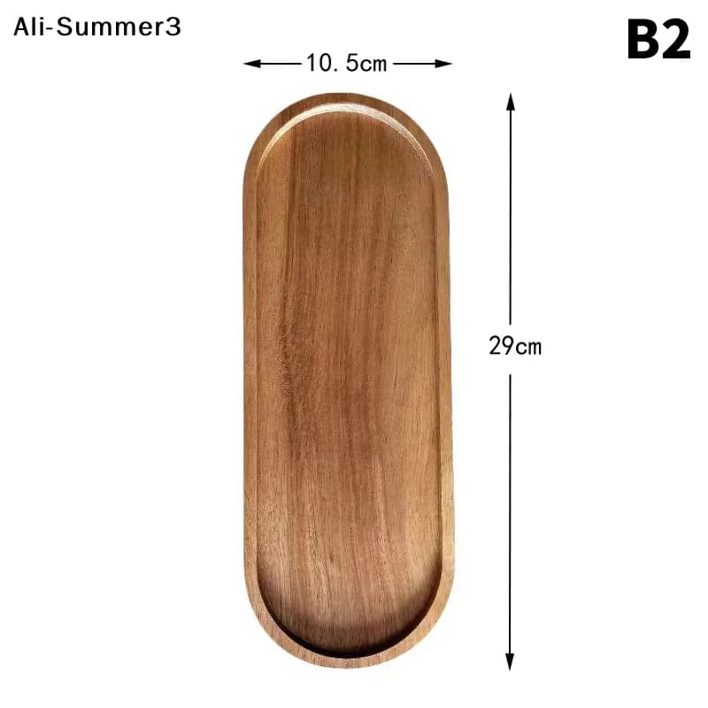 【B3】【Ty2】1Pc 2025 Piatto da Dessert Rotondo in Legno Massello, Vassoio in Legno Stile Giapponese, Piatto per Snack, Piatto per Frutta Secca, Piatto in Legno
