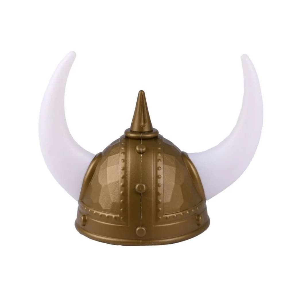 Plastic Viking Horn Hat Helmet with Braids Head Ornament Medieval Warrior Knight Hat Antiqued Retro