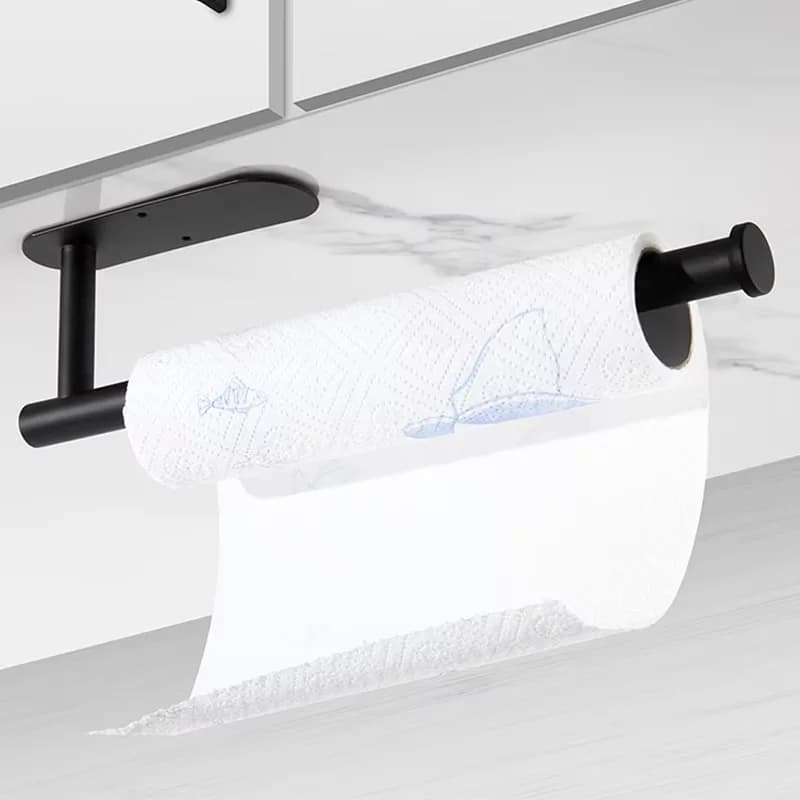Adhesive Paper Towel Holder for Kitchen Wall Mount Tissue Rack, Toilet Roll Dispenser & Bathroom Storage Organizer