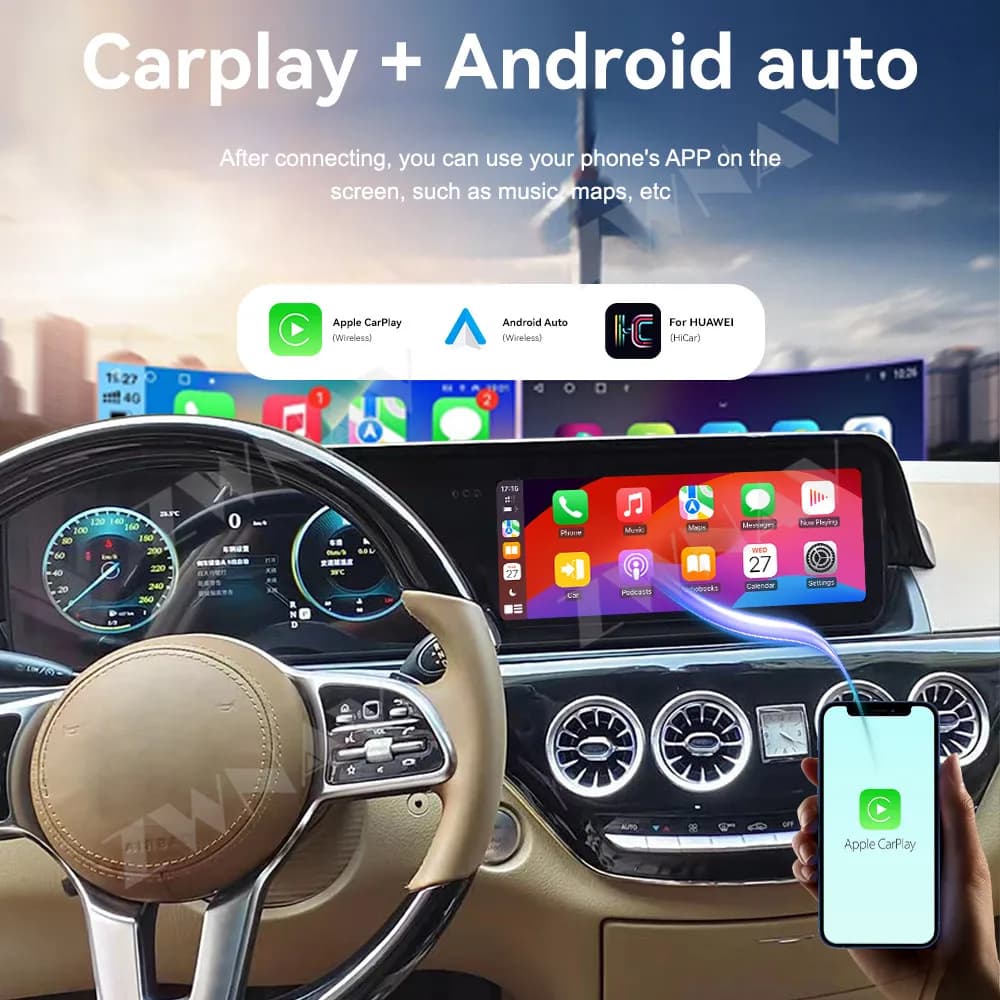 Doppio schermo multimediale da 12,3 pollici per Mercedes-Benz S 2005-2013 Android 13 Navigazione GPS Carplay Lettore multimediale per auto