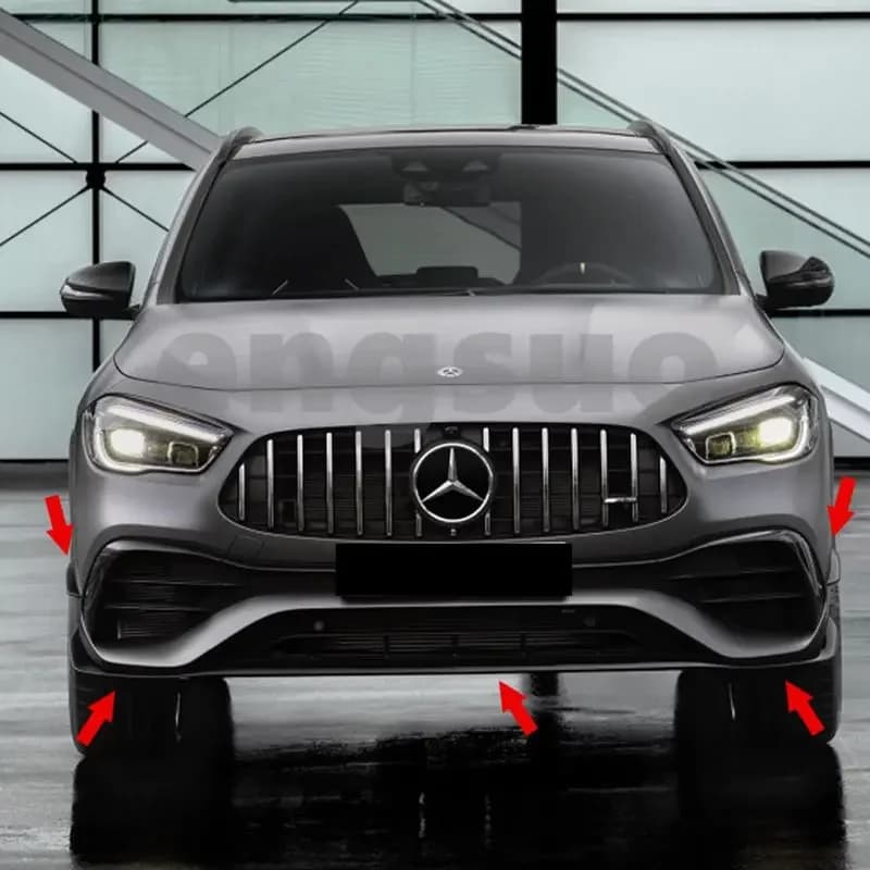 Front Bumper Splitter Lip Spoiler Diffuser Guard Cover for Mercedes Benz 2020-2024 GLA H247 GLA200 GLA250 GLA35 GLA45 AMG LINE