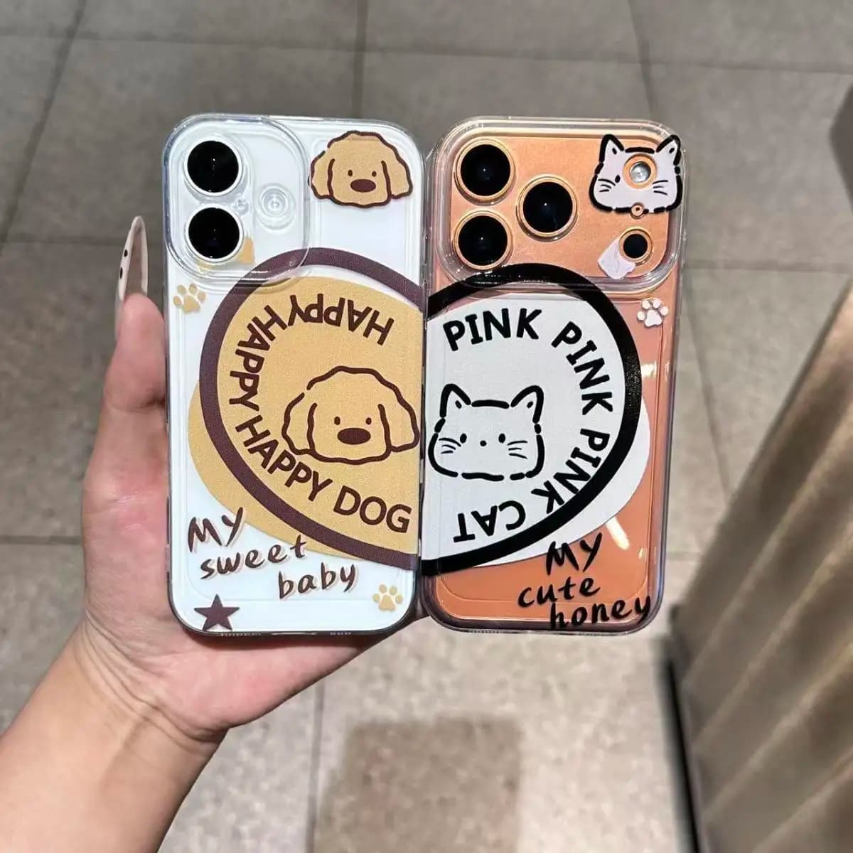 Heart Cats And Dog Phone Case For iPhone 17 Air 17 Pro Max 16 15 14 13 12 11 Pro Max Mini XSMax XS XR X 7 8 Plus Soft Back Cover