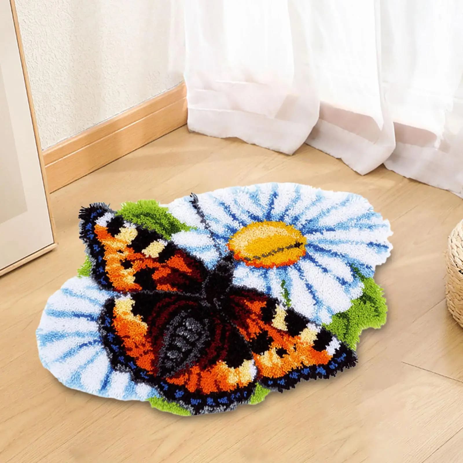 Kit Creativi per Tappeti con Gancio a Laccio, Lavorazione a Mano Non Finita, Uncinetto per Arazzi e Cuscini, Accessori per Decorazioni Domestiche per Adulti e Bambini
