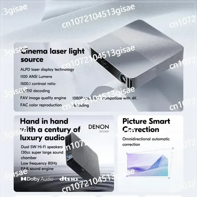 95% Nuovo100% Nuovo Fengmi S5 ALPD Proiettore Laser 1080P Full HD 1100ANSI Lumen HDR 10 2 + 16G Piccolo Proiettore Portatile Home Theater