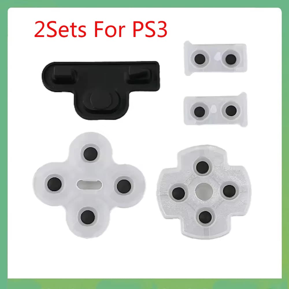 2 set per controller PS3 cuscinetti in gomma adesivi conduttivi pulsante di ricambio per giochi per parti della tastiera di riparazione del controller PS3