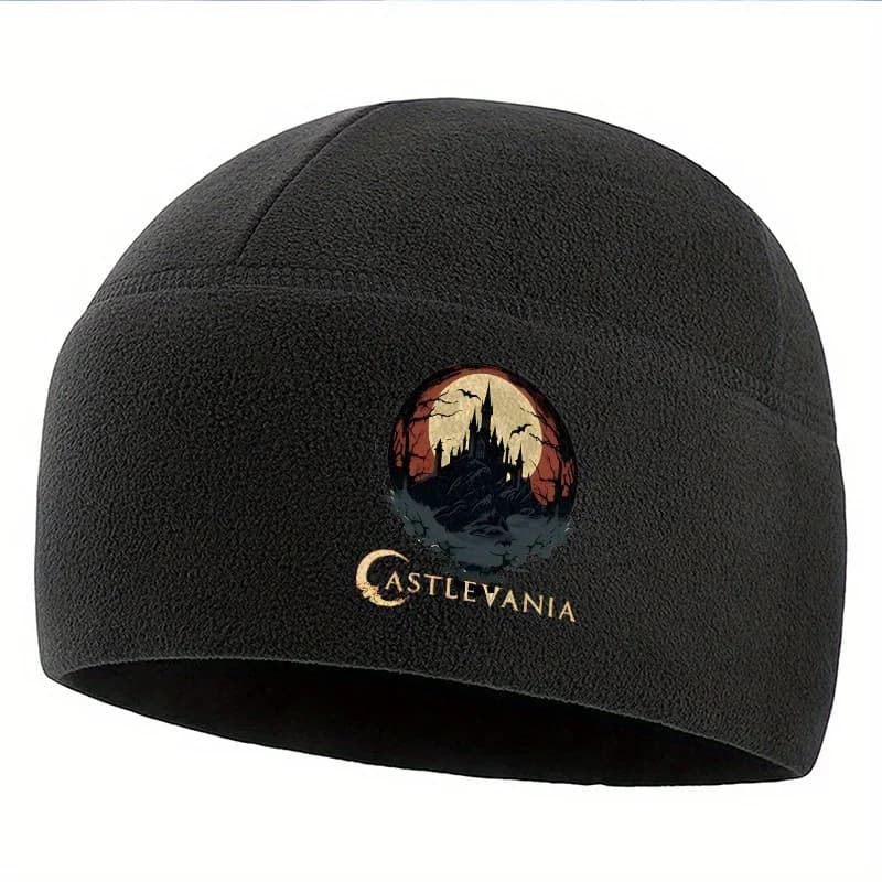 Castle silhouette moon bats gothic dark Men Women Unisex Beanie Pullover Cap Winter Thermal Hat Warm Christmas Outdoor Cycling H