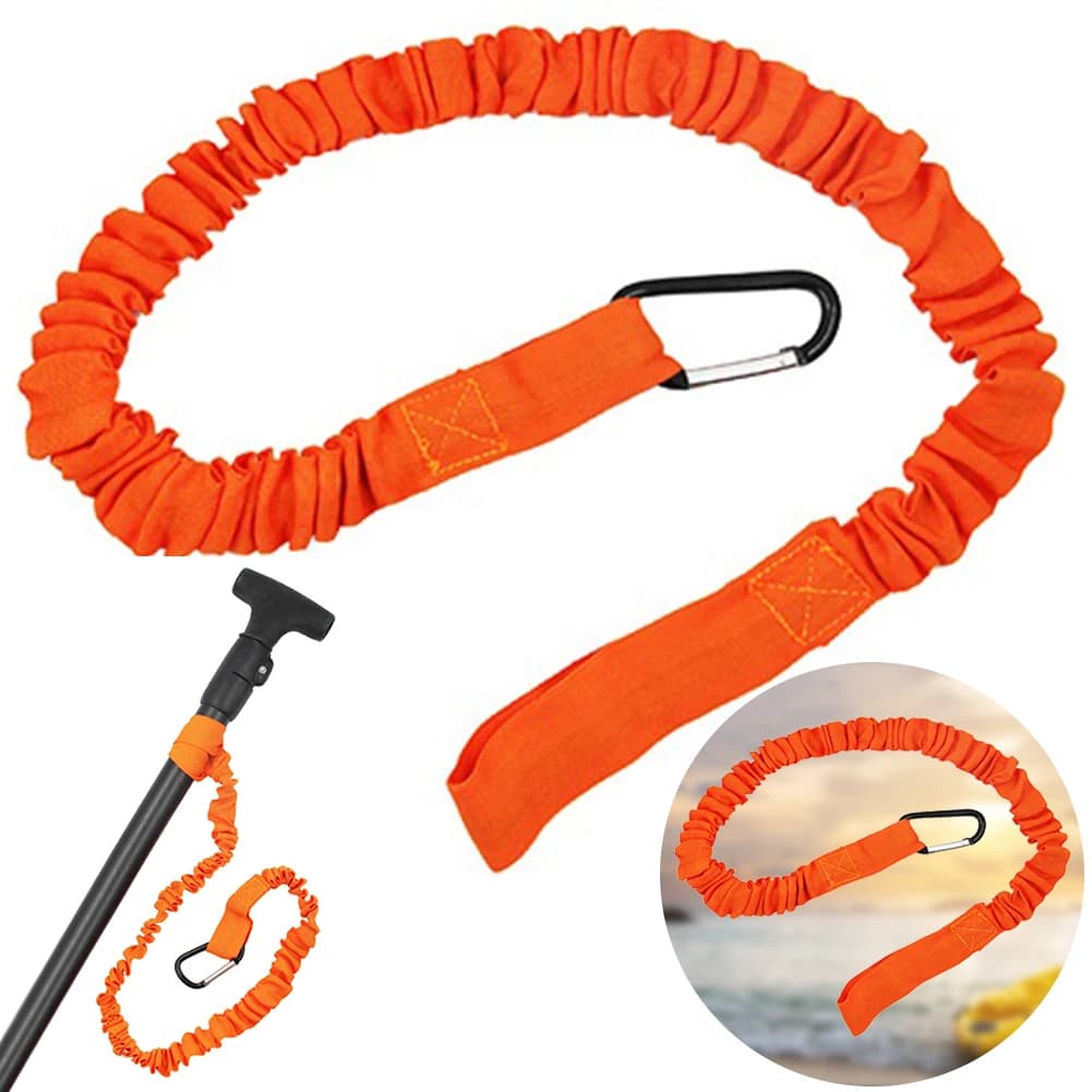 Elastic Kayak Paddle Leash With Safety Hook Fishing Pole Tether Tie Rope Rowing Boat Accessories for Kayak Paddles