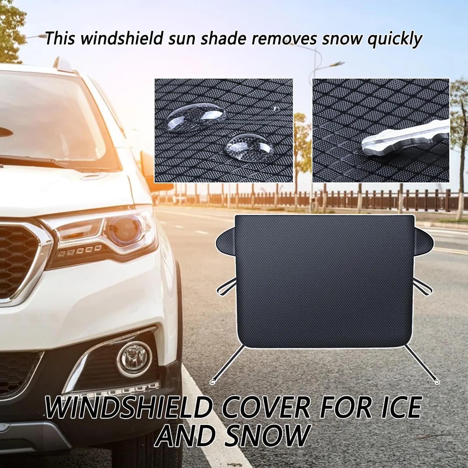 Copertura per parabrezza Parabrezza per auto Parasole Pieghevole Protezione UV Schermo impermeabile per blocco luce per la privacy sulla neve Parcheggio invernale