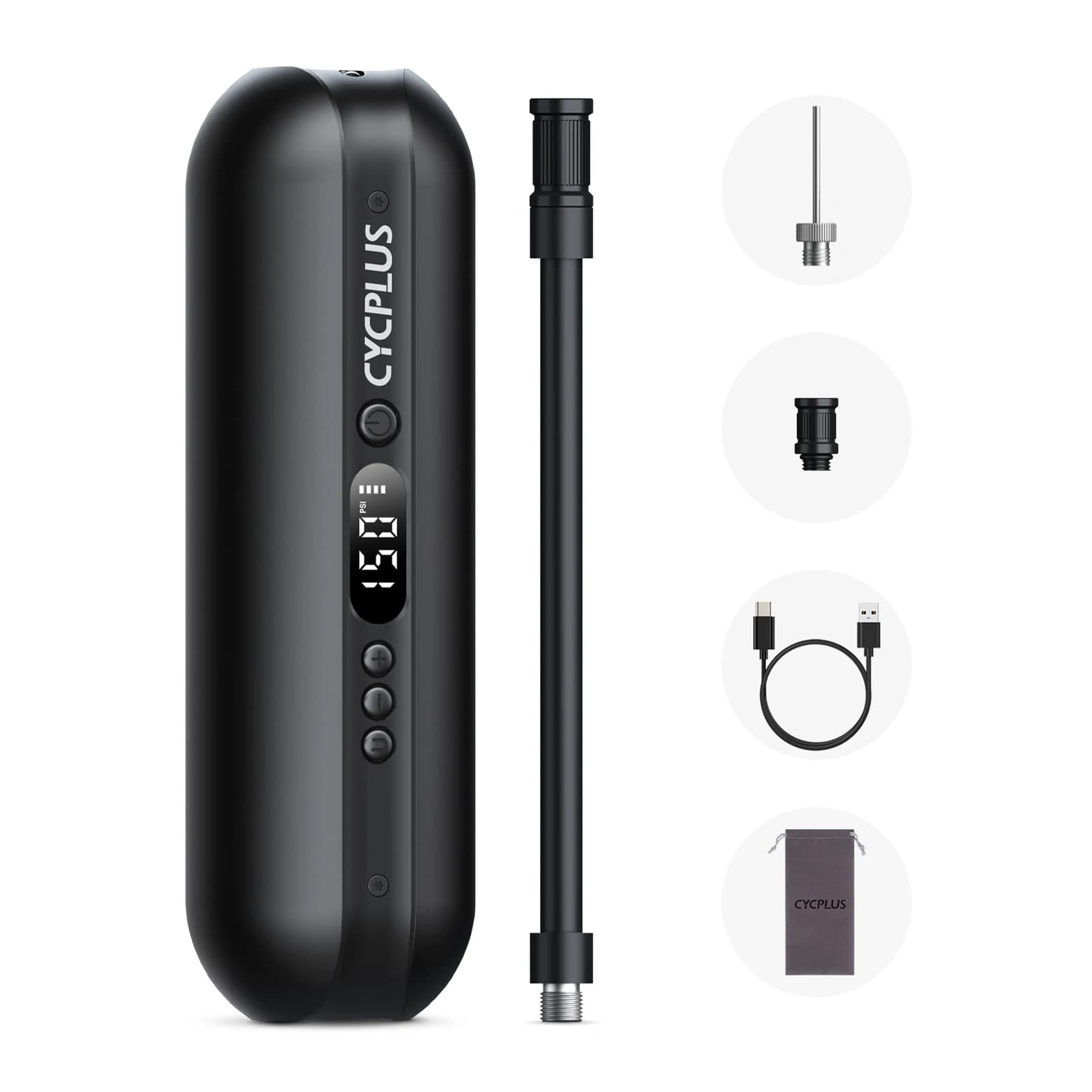 CYCPLUS A2 Compressore d'aria Pompa da bicicletta wireless per pneumatici per auto Gonfiatore d'aria intelligente portatile ad alta pressione 150psi per palla da bici MTB