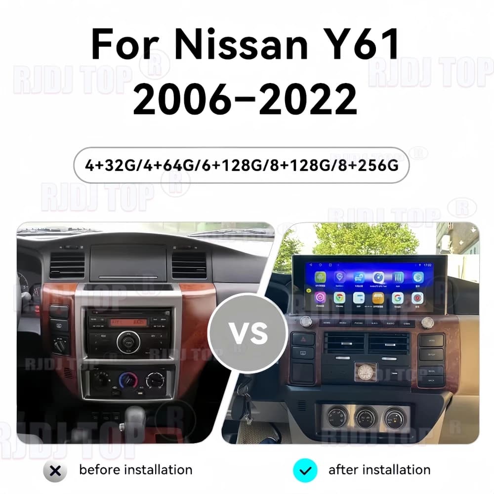 12.3" For Nissan Patrol Y61 2006-2022 LCD Android Screen Car Radio Player Multimedia Stereo GPS Navigation Head Unit Carplay DSP