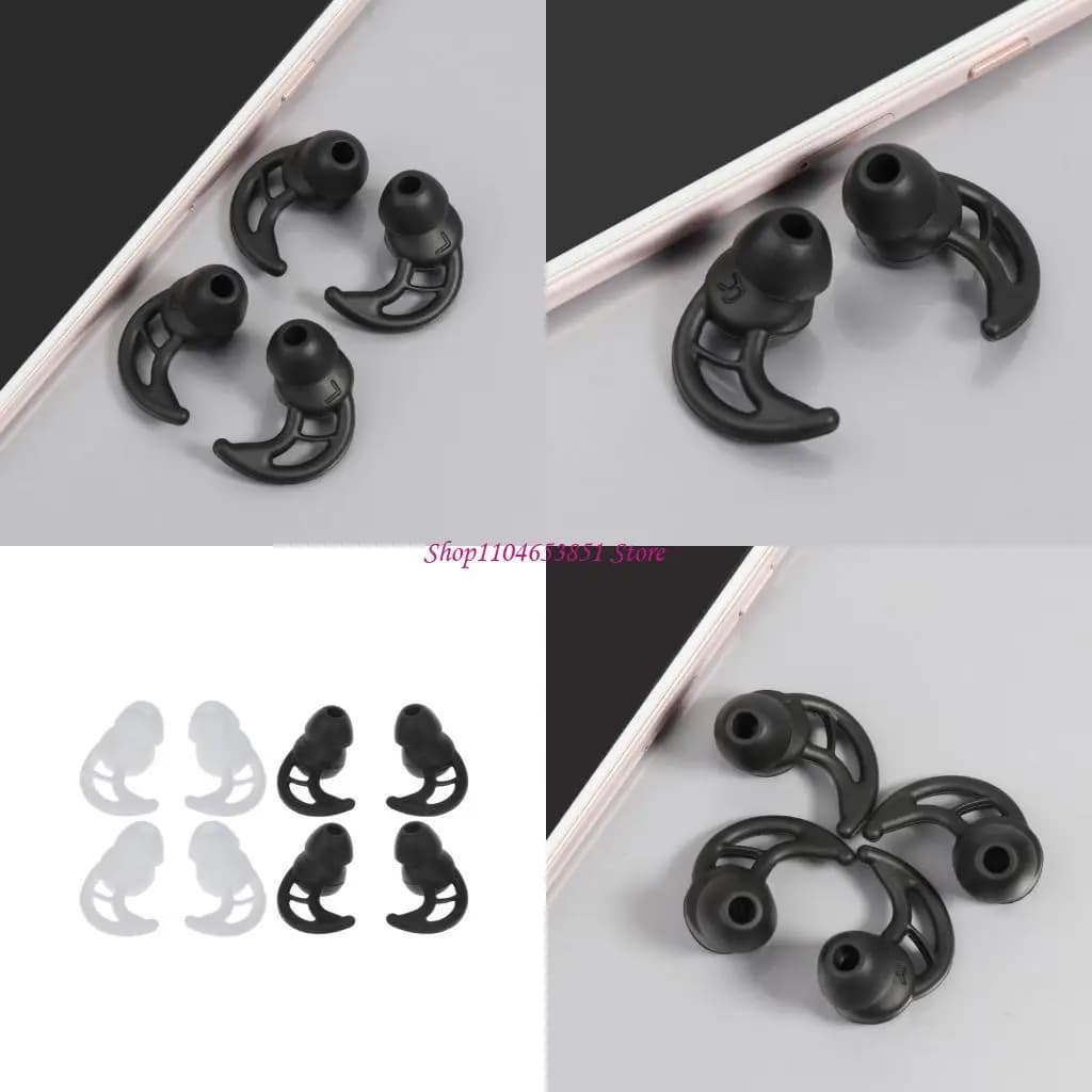 2 paia cuscinetti auricolari in silicone morbido per auricolari custodia in silicone gancio per l'orecchio
