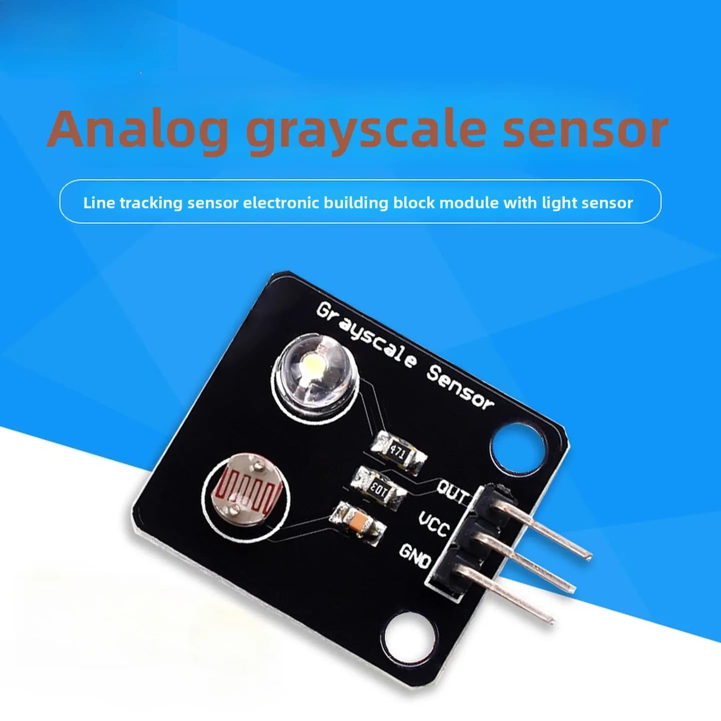 Grayscale Analog Sensor Line Tracking Module for Arduino - High Resolution Light Sensor for Robotics