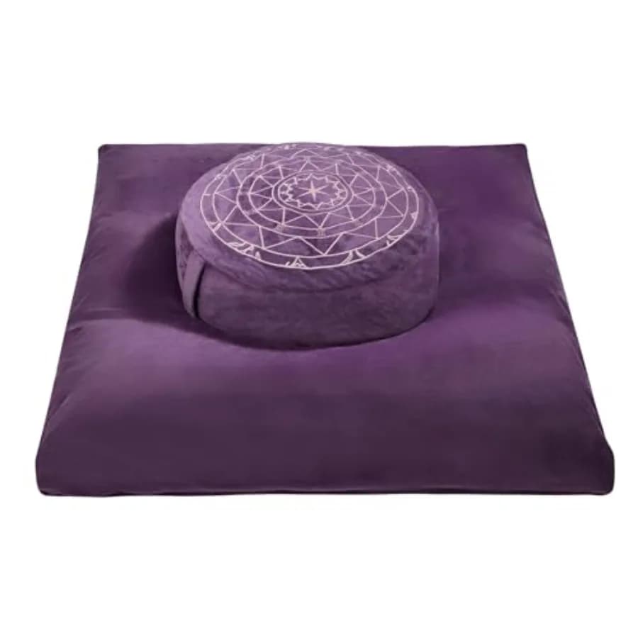 Set di Cuscini per Meditazione Zafu e Zabuton - Cuscini in Gusci di Grano Saraceno e Memory Foam, Supporto Ergonomico per Yoga e Mindfulness - Organ