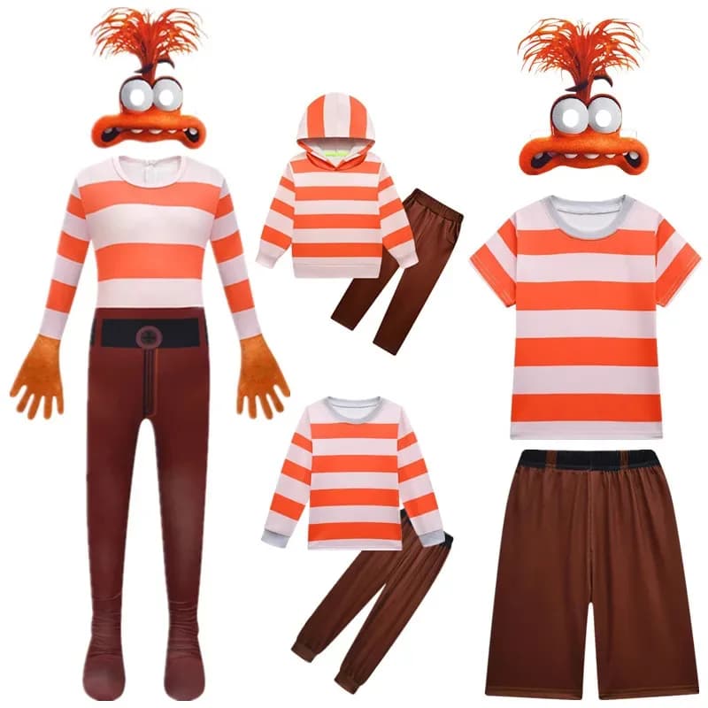 l2025l New Cosplay Inside-Out 2 Anxiety Cosplay Costume Anxiety Animated cartoon Pigiama Boys Girls Souls Role Games Halloween Feast