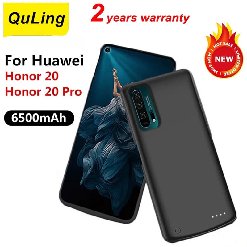 6500mAh Powerbank Copertura Del Telefono Per Huawei Honor 20 Pro Custodie Caricabatteria Honor20 Custodia Extenal Power Bank Per Huawei Honor 20