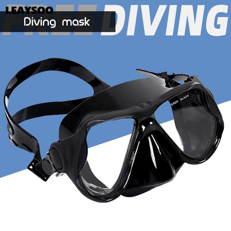 Tempered Glass Diving Mask Silicone Adult Scuba Snorkel Mask Anti-Fog Professional Free Diving Goggles Optical Lens Compatible