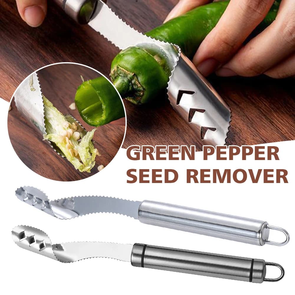 Remover per peperoncino portatile ridotto in acciaio inossidabile pepe verde seme seved rodo di coltello da cucina vegetale gadget vegetale