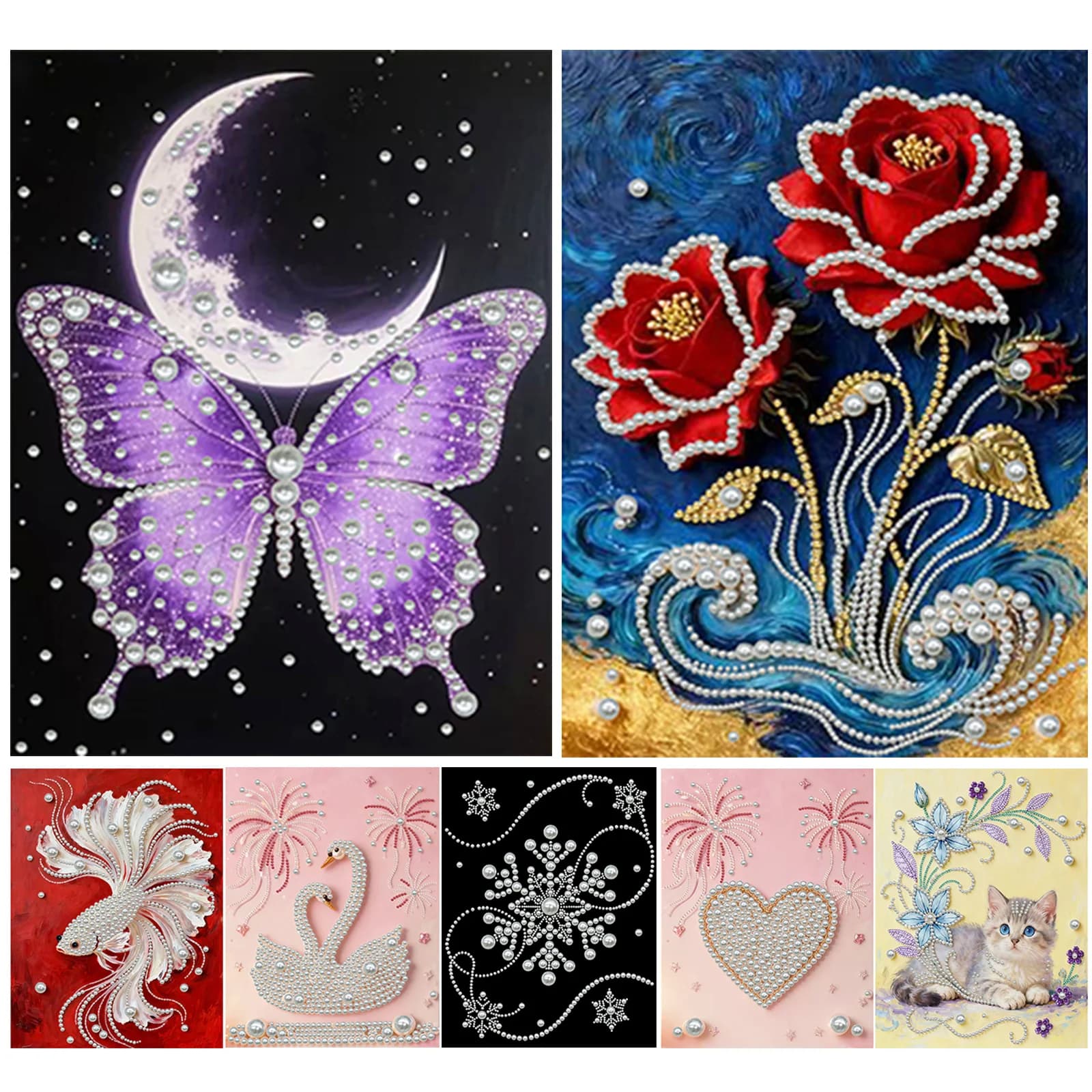 DIY DIY Painting Kit with Pearls, 30x40cm, Art with Diamonds, Paintings with Frame